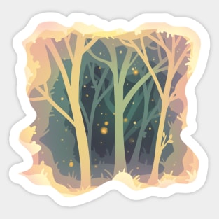 Magical forest shadow box Sticker